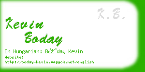 kevin boday business card